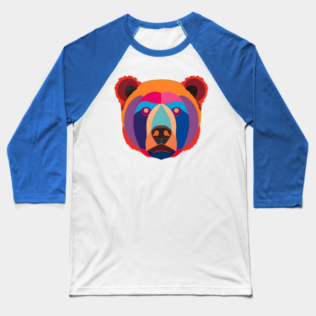 Pop Art Bear Face Baseball T-Shirt by Chance Two Designs